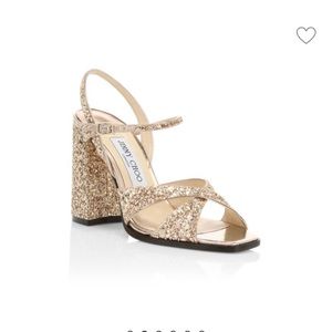 JIMMY CHOO Joya Glitter Leather Sandals